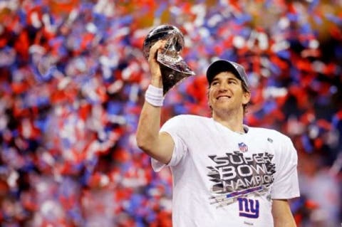 Eli Manning dei New York Giants, vincitori del Super Bowl 2012