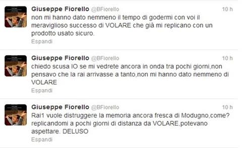 Tweet di Beppe Fiorello