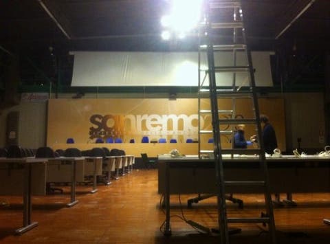 Sanremo 2013 - Sala Stampa Roof Ariston in allestimento