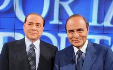 Bruno Vespa e Silvio Berlusconi a Porta a Porta