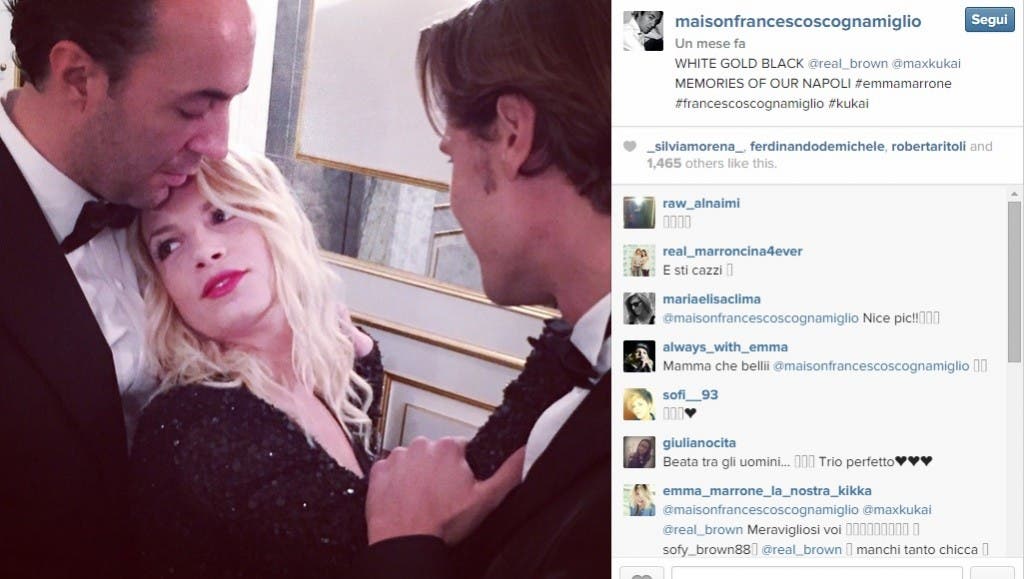 Emma su Instagram insieme al suo stilista Francesco Scognamiglio