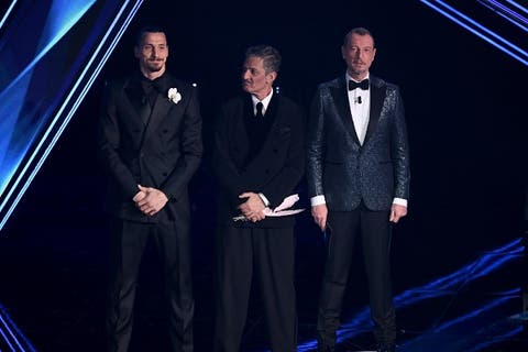 Ibrahimovic, Fiorelllo e Amadeus - Sanremo 2021