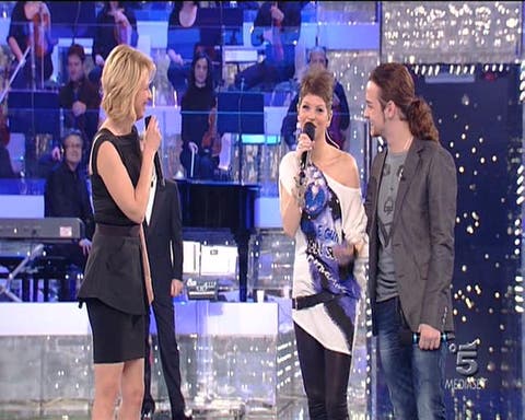 Amici: Valerio Scanu, Alessandra Amoroso e Maria De Filippi nella puntata del 7 Marzo 2010